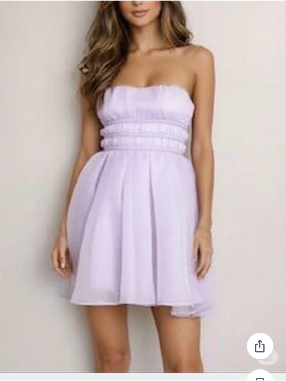 Strapless Lilac Peony Party Dress - Elegant Women's Dress L